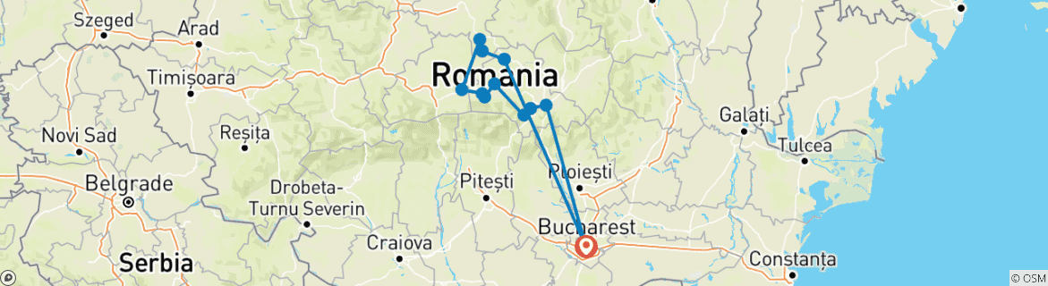 Image d'une carte montrant l'itinéraire du circuit