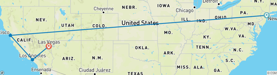 Image d'une carte montrant l'itinéraire du circuit