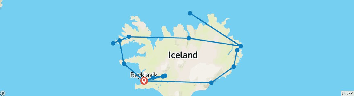Image d'une carte montrant l'itinéraire du circuit