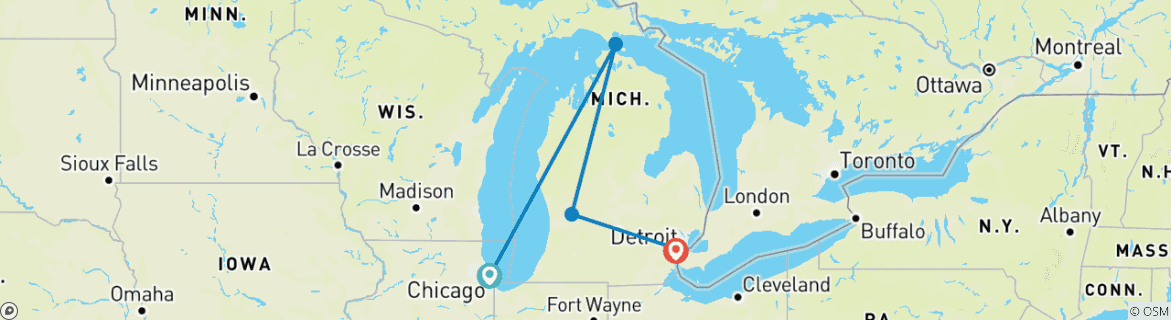 Imagen de un mapa que muestra la ruta del circuito