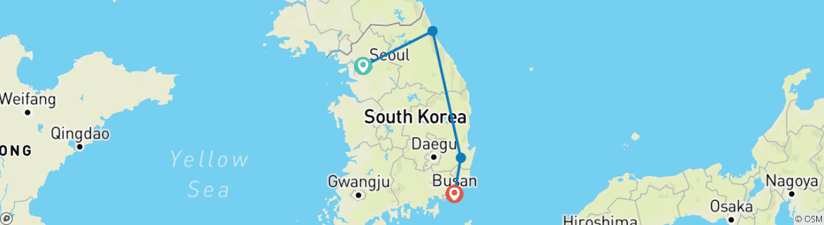 Image d'une carte montrant l'itinéraire du circuit