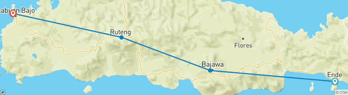 Image d'une carte montrant l'itinéraire du circuit