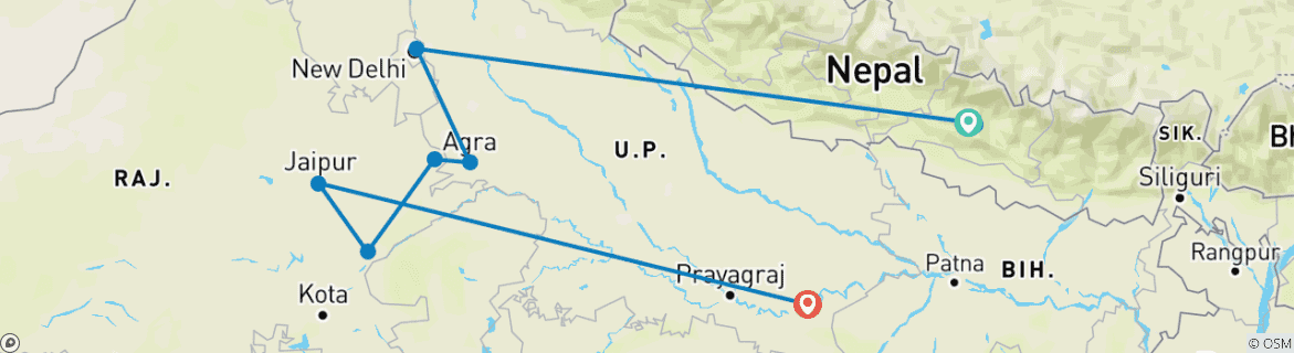 Imagen de un mapa que muestra la ruta del circuito