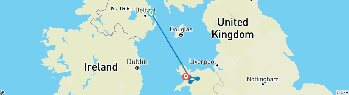 Karte mit der Reiseroute