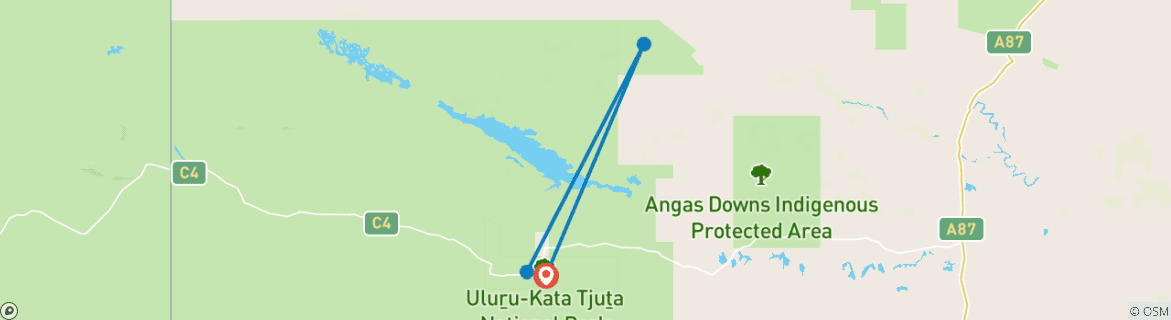 Image d'une carte montrant l'itinéraire du circuit