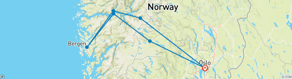 Foto van een kaart met de route van de rondreis