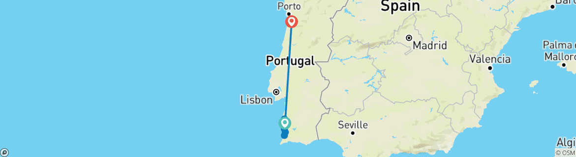 Image d'une carte montrant l'itinéraire du circuit