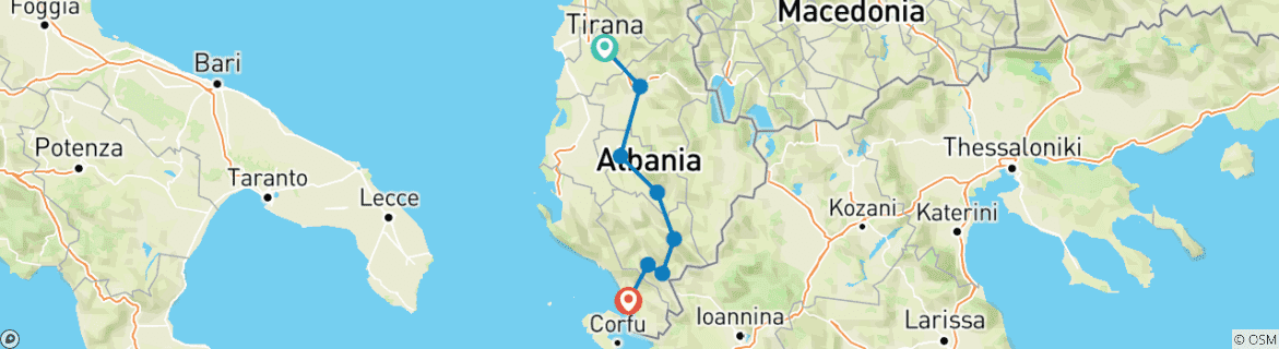 Image d'une carte montrant l'itinéraire du circuit