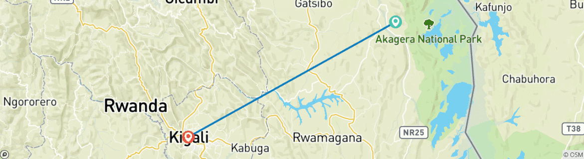 Image d'une carte montrant l'itinéraire du circuit