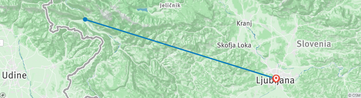 Karte mit der Reiseroute