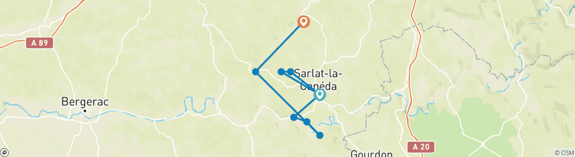 Karte mit der Reiseroute