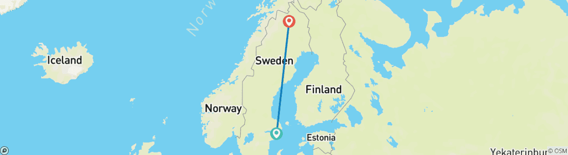 Image d'une carte montrant l'itinéraire du circuit