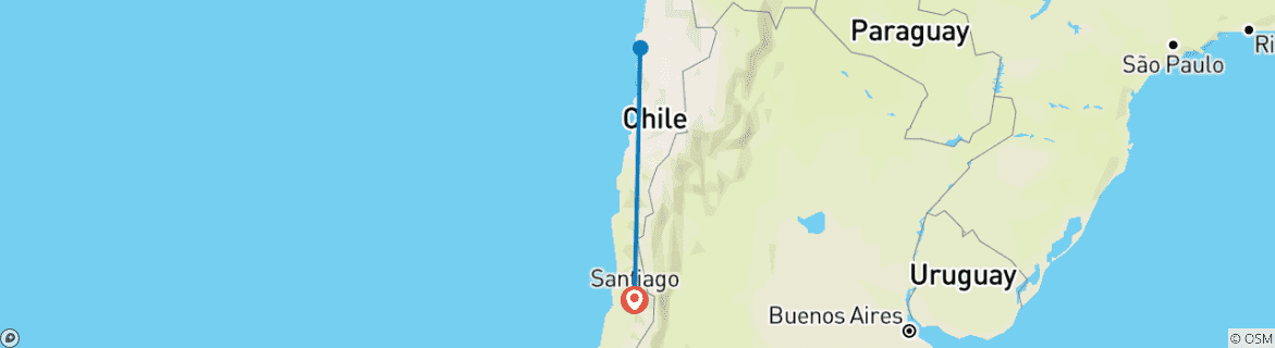 Foto van een kaart met de route van de rondreis