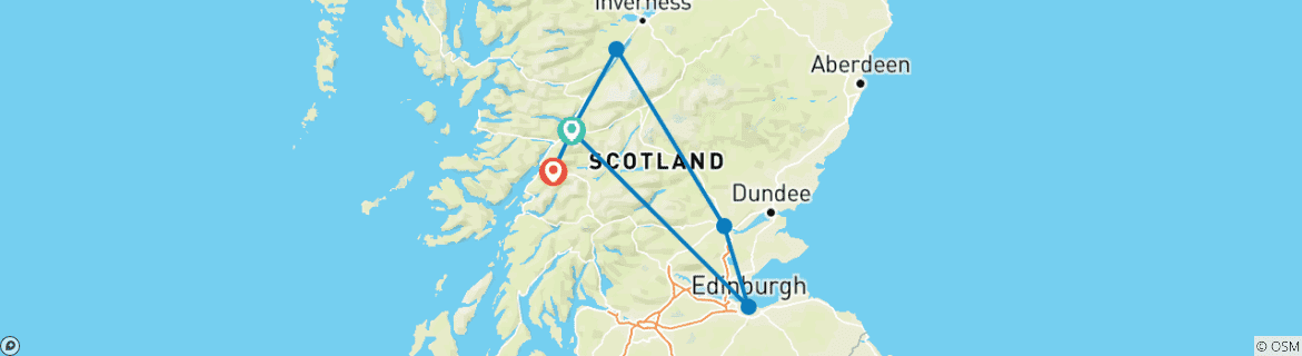 Image d'une carte montrant l'itinéraire du circuit