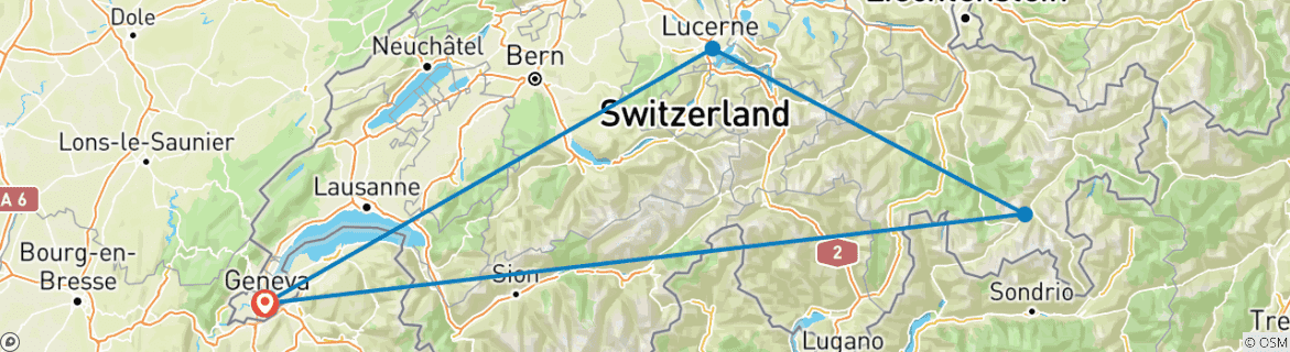 Karte mit der Reiseroute