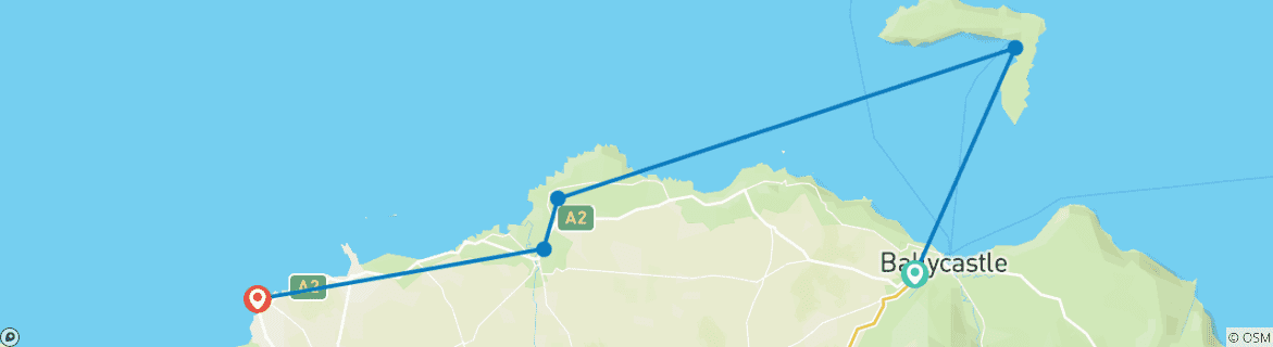 Foto van een kaart met de route van de rondreis