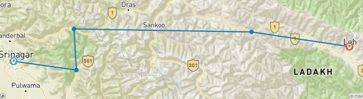 Imagen de un mapa que muestra la ruta del circuito