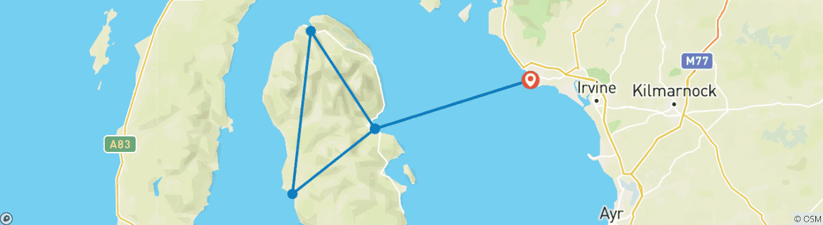 Karte mit der Reiseroute