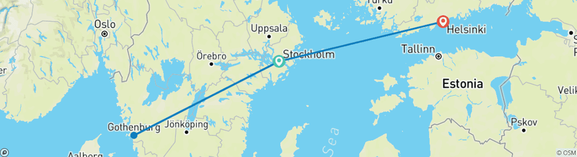 Image d'une carte montrant l'itinéraire du circuit