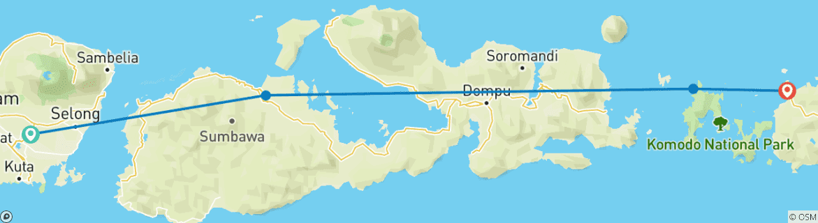 Image d'une carte montrant l'itinéraire du circuit