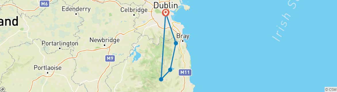 Image d'une carte montrant l'itinéraire du circuit