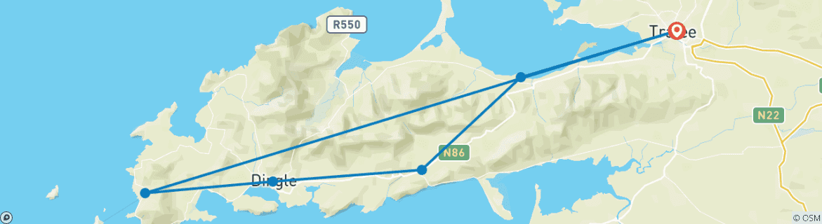 Karte mit der Reiseroute