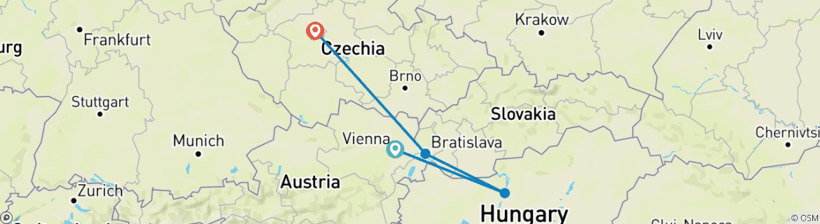 Foto van een kaart met de route van de rondreis