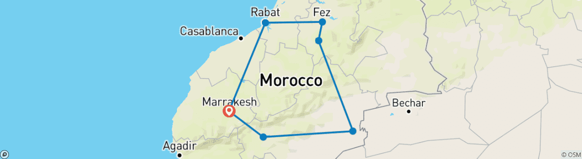 Image d'une carte montrant l'itinéraire du circuit