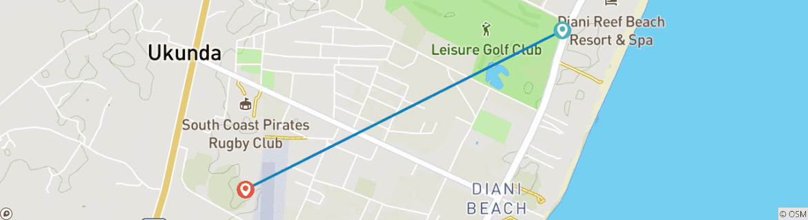 Image d'une carte montrant l'itinéraire du circuit