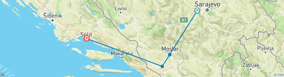 Imagen de un mapa que muestra la ruta del circuito