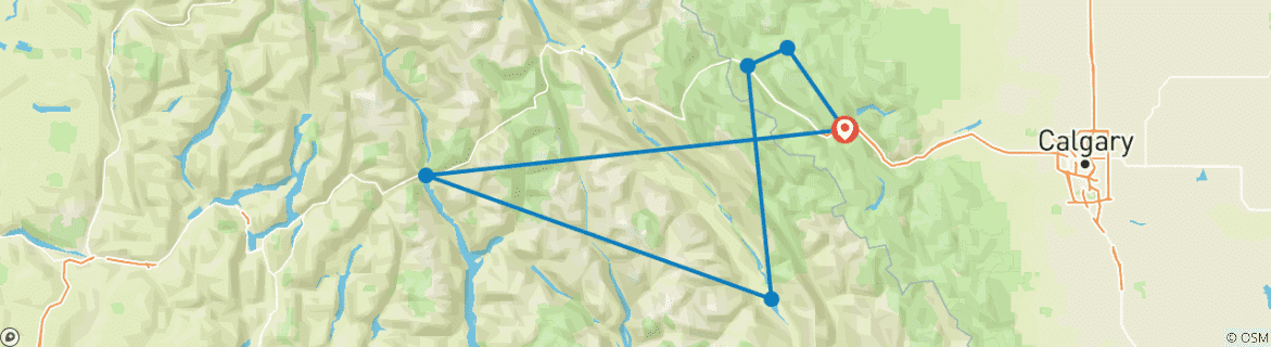 Image d'une carte montrant l'itinéraire du circuit