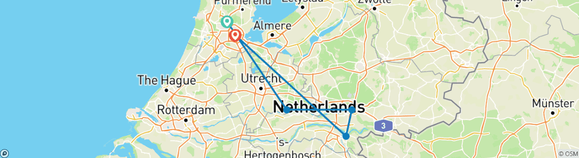 Karte mit der Reiseroute