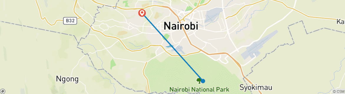 Image d'une carte montrant l'itinéraire du circuit