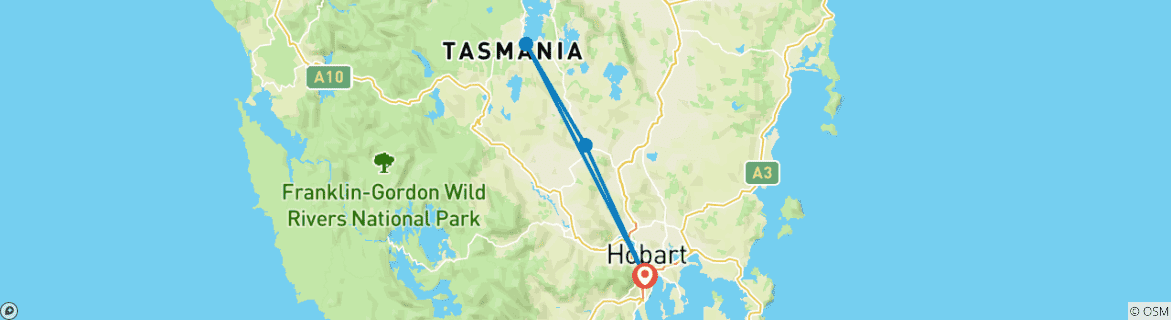 Karte mit der Reiseroute