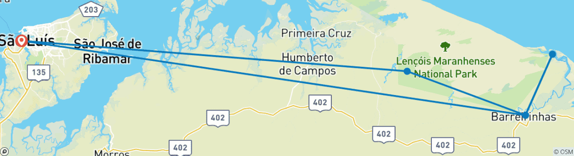 Foto van een kaart met de route van de rondreis