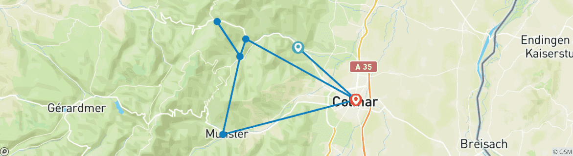 Imagen de un mapa que muestra la ruta del circuito