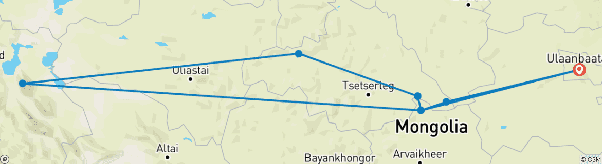 Carte du circuit Circuit des lacs, de la nature et des monastères : Circuit de 7 jours
