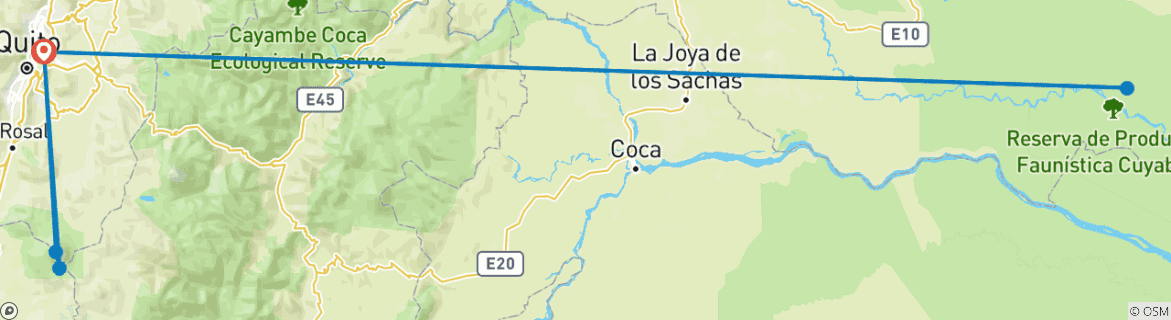 Foto van een kaart met de route van de rondreis