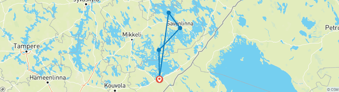 Image d'une carte montrant l'itinéraire du circuit