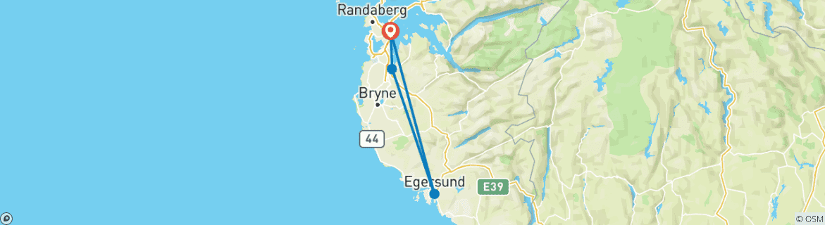 Image d'une carte montrant l'itinéraire du circuit