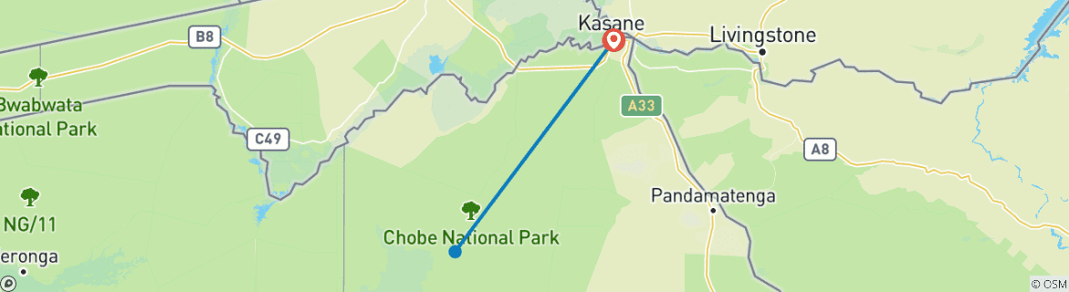 Foto van een kaart met de route van de rondreis