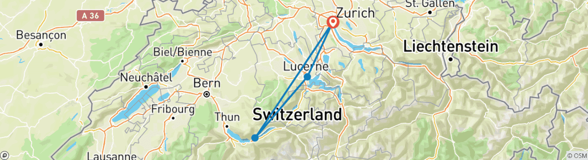 Imagen de un mapa que muestra la ruta del circuito