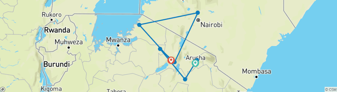 Karte mit der Reiseroute