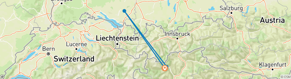 Mapa de Sendero de Alta Montaña de Merano con encanto