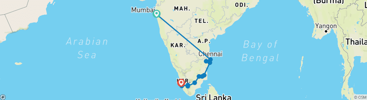 Imagen de un mapa que muestra la ruta del circuito