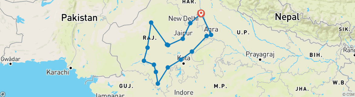 Imagen de un mapa que muestra la ruta del circuito