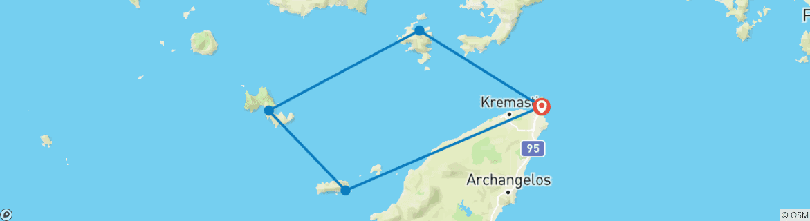 Mapa de Explorador en velero del Dodecaneso