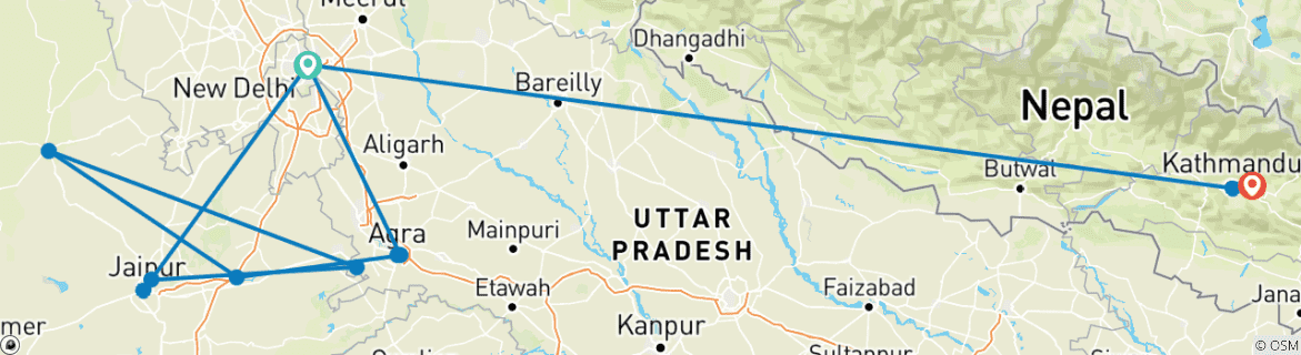 Imagen de un mapa que muestra la ruta del circuito