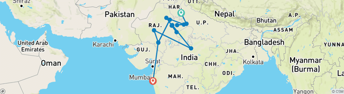 Imagen de un mapa que muestra la ruta del circuito