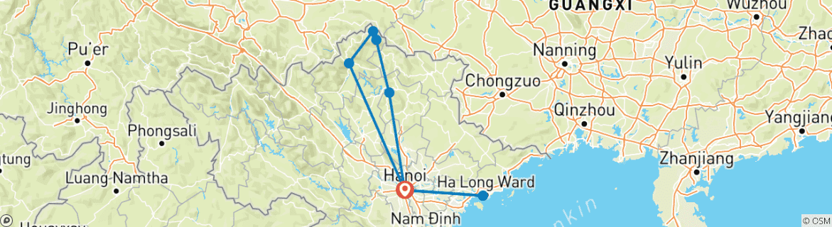 Imagen de un mapa que muestra la ruta del circuito